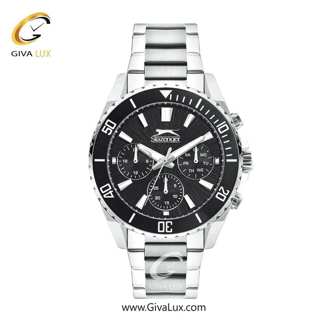 ساعت مچی اورجینال مردانه اسلازنگر | Slazenger سه موتوره فول تایم نقره ای-مشکی | نقره ای| مشکی| کد رفرنس sl.09.2273.2.01