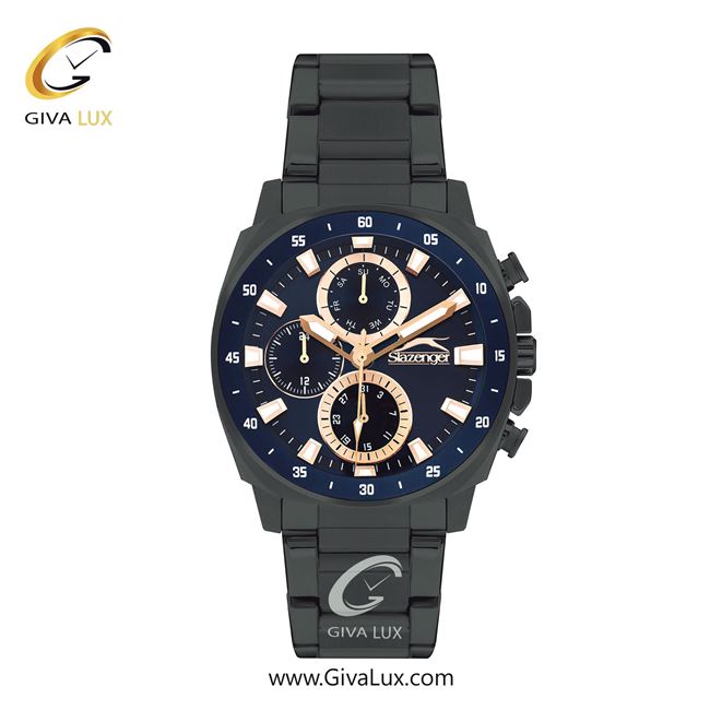 ساعت مچی اورجینال مردانه اسلازنگر | Slazenger سه موتوره فول تایم تیتانیوم | تیتانیوم(زغالی)| سرمه ای| کد رفرنس sl.09.2292.2.04