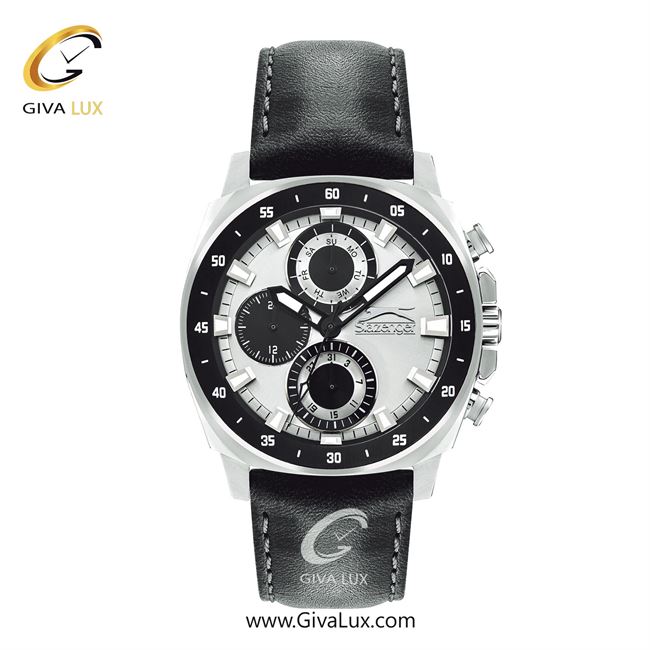 ساعت مچی اورجینال مردانه اسلازنگر | Slazenger سه موتوره فول تایم نقره ای | مشکی| نقره ای-مشکی| کد رفرنس sl.09.2293.2.04
