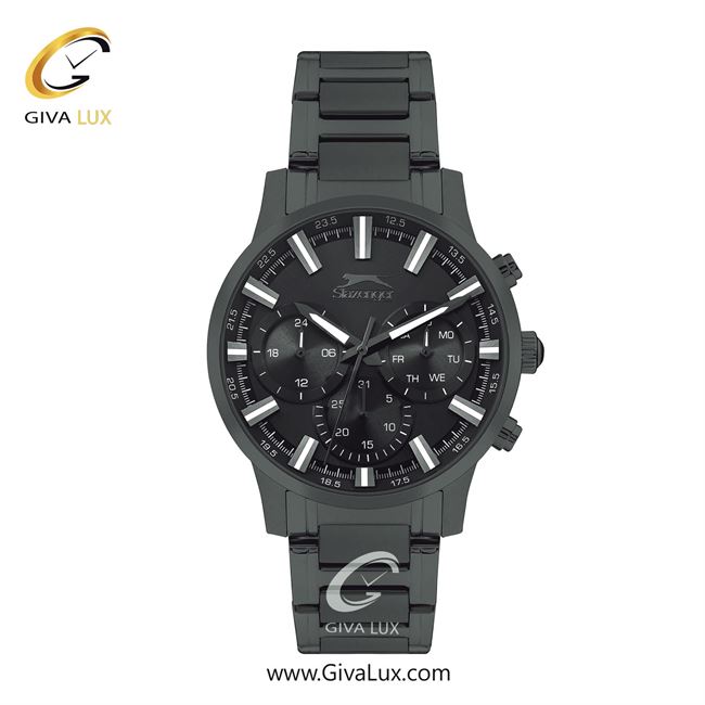 ساعت مچی اورجینال مردانه اسلازنگر | Slazenger سه موتوره فول تایم تیتانیوم | تیتانیوم(زغالی)| مشکی| کد رفرنس sl.09.2294.2.04