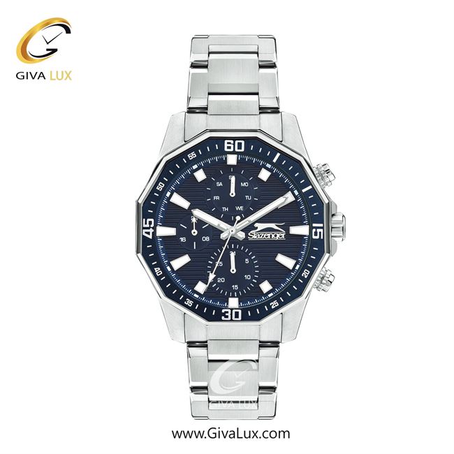 ساعت مچی اورجینال مردانه اسلازنگر | Slazenger سه موتوره فول تایم نقره ای | نقره ای| سرمه ای| کد رفرنس sl.09.2297.2.01