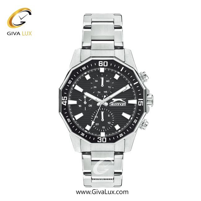 ساعت مچی اورجینال مردانه اسلازنگر | Slazenger سه موتوره فول تایم نقره ای | نقره ای| مشکی| کد رفرنس sl.09.2297.2.05