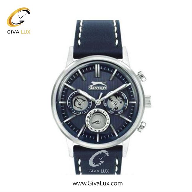 ساعت مچی اورجینال مردانه اسلازنگر | Slazenger سه موتوره فول تایم نقره ای | سرمه ای| سرمه ای| کد رفرنس sl.09.2302.2.02