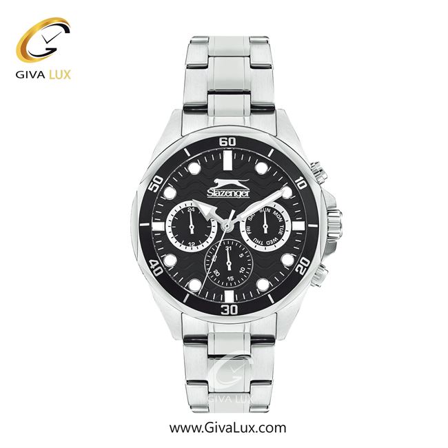 ساعت مچی اورجینال مردانه اسلازنگر | Slazenger سه موتوره فول تایم نقره ای | نقره ای| مشکی| کد رفرنس sl.09.2309.2.01