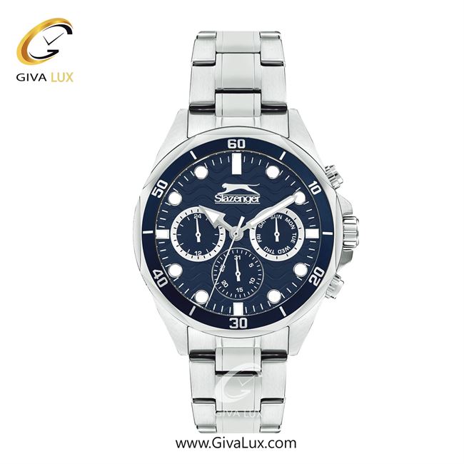 ساعت مچی اورجینال مردانه اسلازنگر | Slazenger سه موتوره فول تایم نقره ای | نقره ای| سرمه ای| کد رفرنس sl.09.2309.2.03