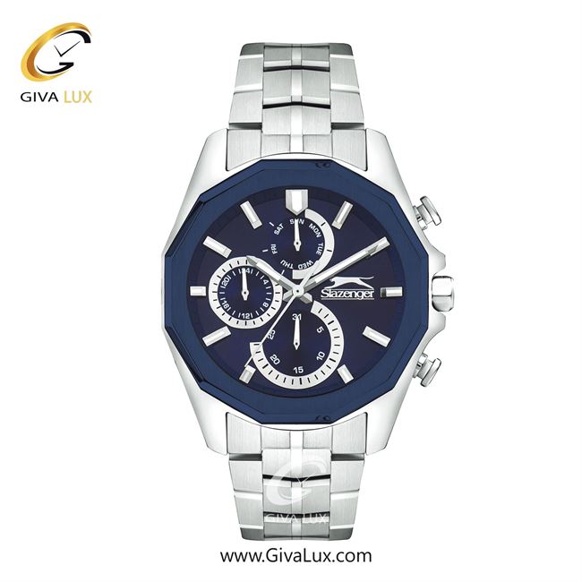 ساعت مچی اورجینال مردانه اسلازنگر | Slazenger سه موتوره فول تایم سرمه ای-نقره ای | نقره ای| سرمه ای| کد رفرنس sl.09.2312.2.04