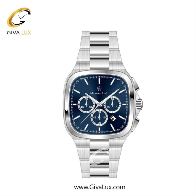 ساعت مچی اورجینال مردانه ماسیمو دوتی سه موتوره کرنوگراف نقره ای | نقره ای| سرمه ای| کد رفرنس MD.1.10002.04