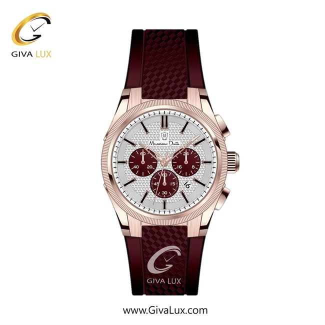 ساعت مچی اورجینال مردانه ماسیمو دوتی سه موتوره کرنوگراف رزگلد | زرشکی| زرشکی-نقره ای| کد رفرنس MD.1.10006.01