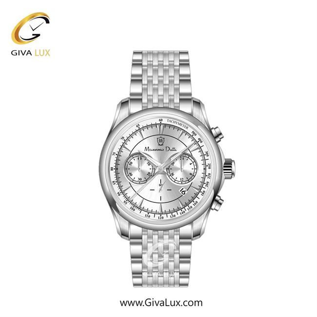 ساعت مچی اورجینال مردانه ماسیمو دوتی سه موتوره کرنوگراف نقره ای | نقره ای| نقره ای| کد رفرنس MD.1.10008.01