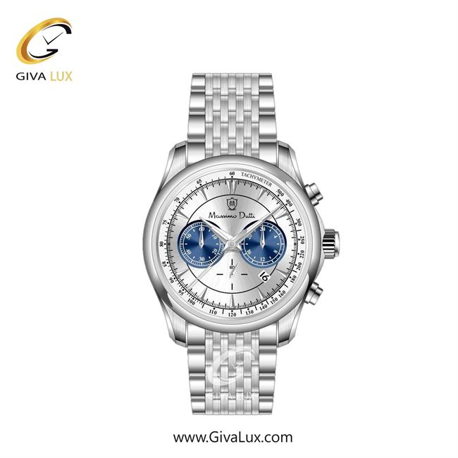 ساعت مچی اورجینال مردانه ماسیمو دوتی سه موتوره کرنوگراف نقره ای | نقره ای| سرمه ای-نقره ای| کد رفرنس MD.1.10008.02