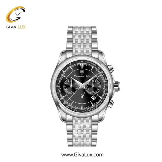 ساعت مچی اورجینال مردانه ماسیمو دوتی سه موتوره کرنوگراف نقره ای | نقره ای| مشکی| کد رفرنس MD.1.10008.03