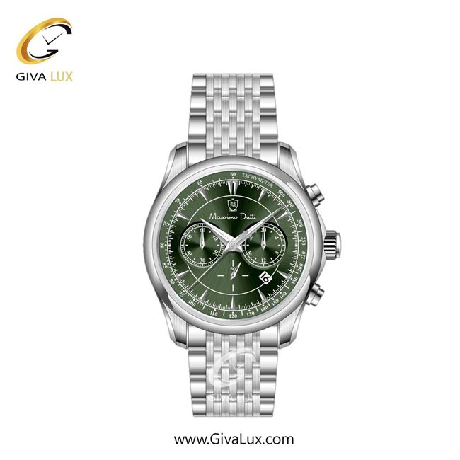 ساعت مچی اورجینال مردانه ماسیمو دوتی سه موتوره کرنوگراف نقره ای | نقره ای| سبز یشمی تیره| کد رفرنس MD.1.10008.06