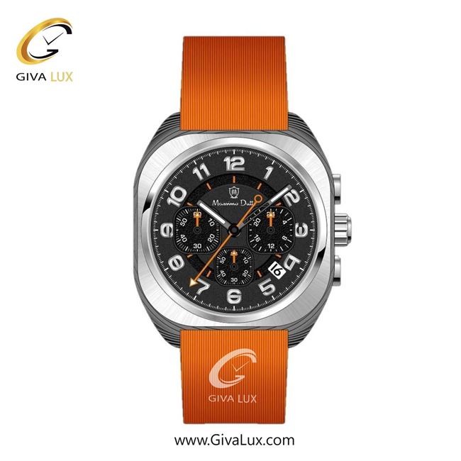 ساعت مچی اورجینال مردانه ماسیمو دوتی سه موتوره کرنوگراف نقره ای | نارنجی| مشکی| کد رفرنس MD.1.10009.01