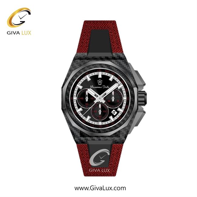 ساعت مچی اورجینال مردانه ماسیمو دوتی سه موتوره کرنوگراف تیتانیوم | مشکی-قرمز| مشکی| کد رفرنس MD.1.10011.04