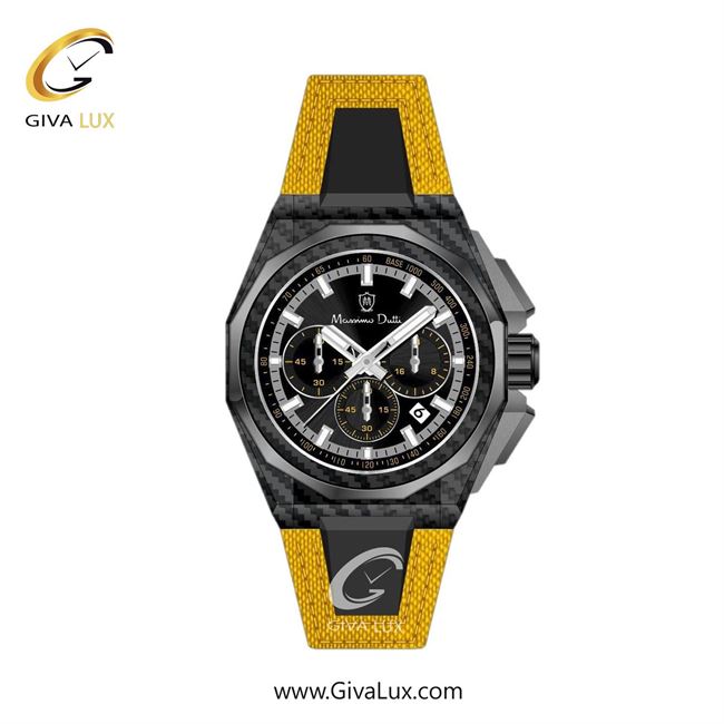 ساعت مچی اورجینال مردانه ماسیمو دوتی سه موتوره کرنوگراف تیتانیوم | زرد-مشکی| مشکی| کد رفرنس MD.1.10011.05
