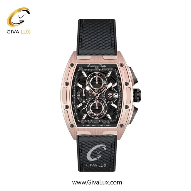 ساعت مچی اورجینال مردانه ماسیمو دوتی سه موتوره کرنوگراف رزگلد | مشکی| مشکی| کد رفرنس MD.1.10012.02