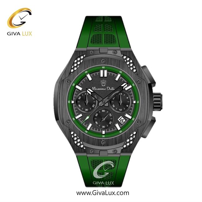 ساعت مچی اورجینال مردانه ماسیمو دوتی سه موتوره کرنوگراف مشکی | سبز| مشکی-سبز| کد رفرنس MD.1.10013.04