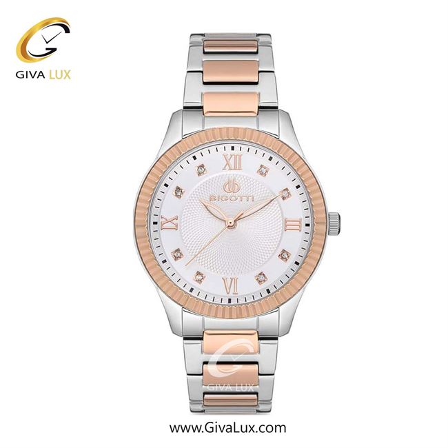ساعت مچی اورجینال زنانه بیگوتی BIGOTTI رزگلد | نقره ای-رزگلد| نقره ای| کد رفرنس BG.1.10157.5