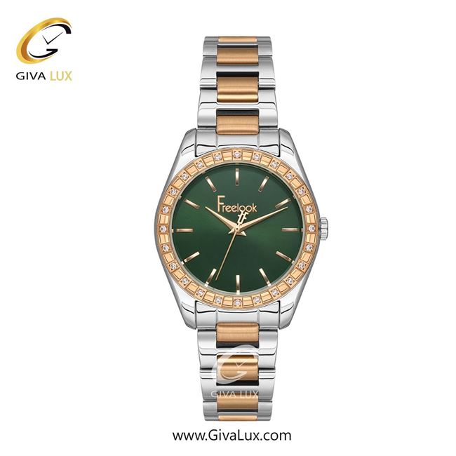 ساعت مچی اورجینال زنانه فریلوک Freelook رزگلد | رزگلد-نقره ای| سبز یشمی تیره| کد رفرنس FL.1.10400-5