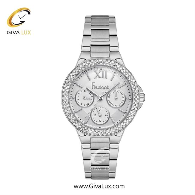 ساعت مچی اورجینال زنانه فریلوک Freelook سه موتوره فول تایم نقره ای | نقره ای| نقره ای| کد رفرنس FL.1.10401-1