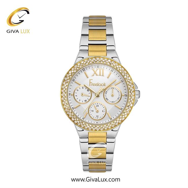 ساعت مچی اورجینال زنانه فریلوک Freelook سه موتوره فول تایم طلایی | نقره ای-طلایی| نقره ای| کد رفرنس FL.1.10401-4