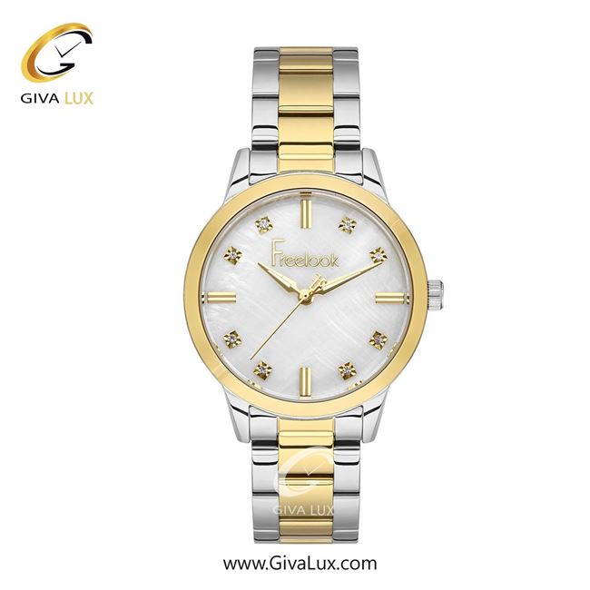 ساعت مچی اورجینال زنانه فریلوک Freelook طلایی | طلایی-نقره ای| سفید صدفی| کد رفرنس FL.1.10402-3