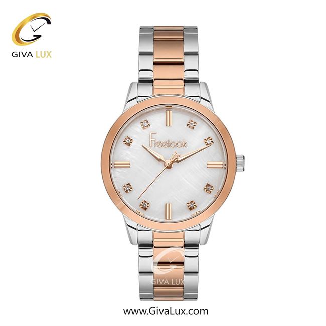 ساعت مچی اورجینال زنانه فریلوک Freelook رزگلد | نقره ای-رزگلد| سفید صدفی| کد رفرنس FL.1.10402-4
