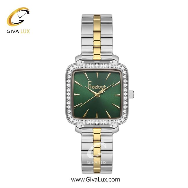 ساعت مچی اورجینال زنانه فریلوک Freelook نقره ای | طلایی-نقره ای| سبز یشمی تیره| کد رفرنس FL.1.10403-4