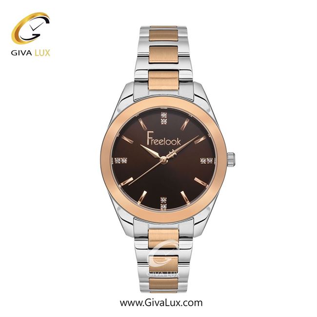 ساعت مچی اورجینال زنانه فریلوک Freelook رزگلد | رزگلد-نقره ای| قهوه ای| کد رفرنس FL.1.10406-5
