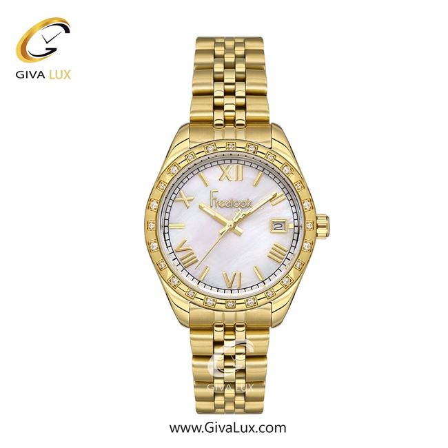 ساعت مچی اورجینال زنانه فریلوک Freelook طلایی | طلایی| سفید صدفی| کد رفرنس FL.1.10410-2