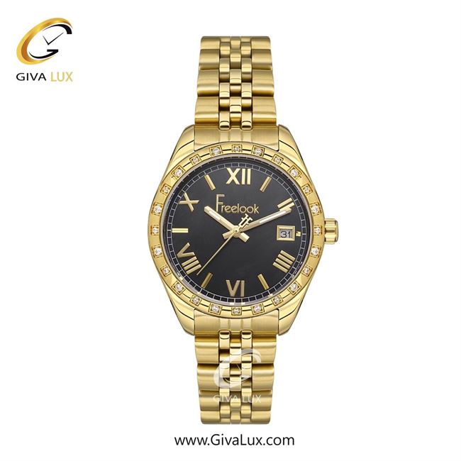 ساعت مچی اورجینال زنانه فریلوک Freelook طلایی | طلایی| مشکی| کد رفرنس FL.1.10410-3