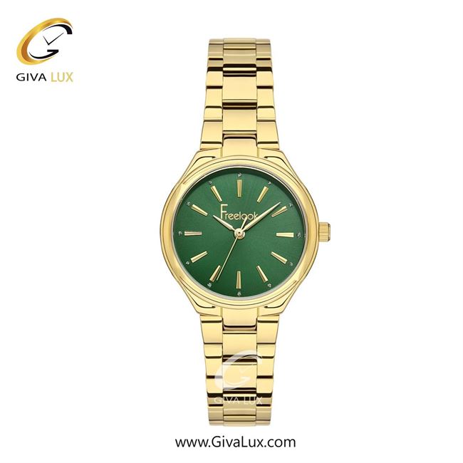 ساعت مچی اورجینال زنانه فریلوک Freelook طلایی | طلایی| سبز یشمی تیره| کد رفرنس FL.1.10413-2