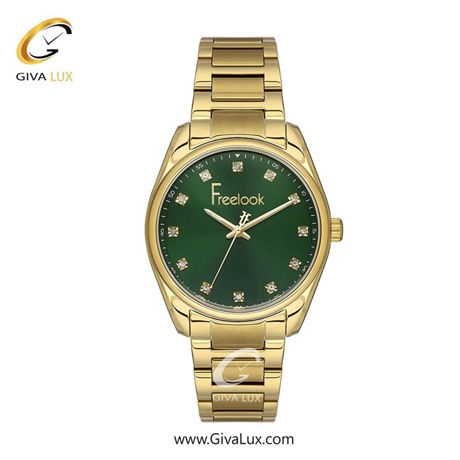 ساعت مچی اورجینال زنانه فریلوک Freelook طلایی | طلایی| سبز یشمی تیره| کد رفرنس FL.1.10414-2