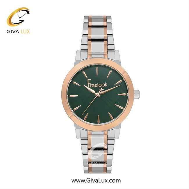 ساعت مچی اورجینال زنانه فریلوک Freelook رزگلد | رزگلد-نقره ای| سبز یشمی تیره| کد رفرنس FL.1.10421-6