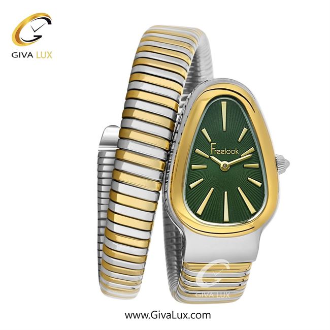 ساعت مچی اورجینال زنانه فریلوک Freelook طلایی | نقره ای-طلایی| سبز یشمی تیره| کد رفرنس FL.1.10422-3