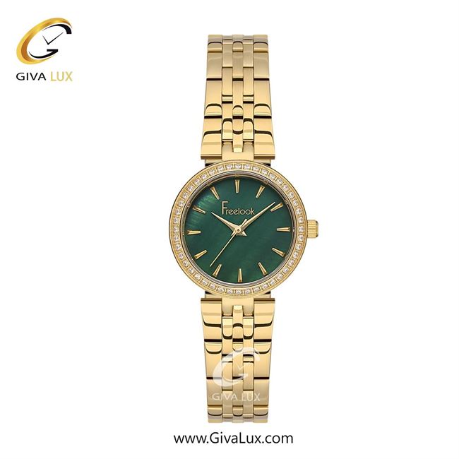 ساعت مچی اورجینال زنانه فریلوک Freelook طلایی | طلایی| سبز یشمی تیره| کد رفرنس FL.1.10426-2