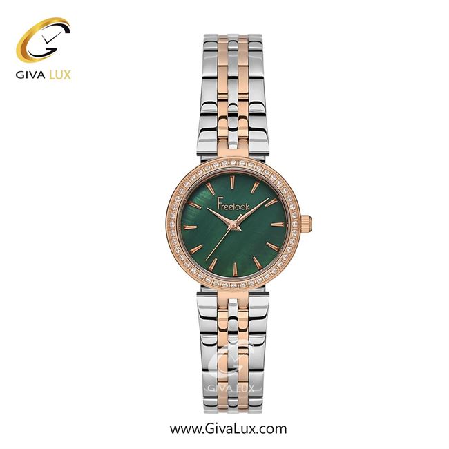 ساعت مچی اورجینال زنانه فریلوک Freelook رزگلد | نقره ای-رزگلد| سبز یشمی تیره| کد رفرنس FL.1.10426-7
