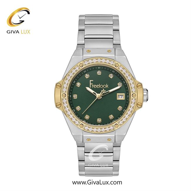 ساعت مچی اورجینال زنانه فریلوک Freelook طلایی | نقره ای| سبز یشمی تیره| کد رفرنس FL.1.10434-4