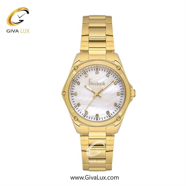 ساعت مچی اورجینال زنانه فریلوک Freelook طلایی | طلایی| سفید صدفی| کد رفرنس FL.1.10437-2