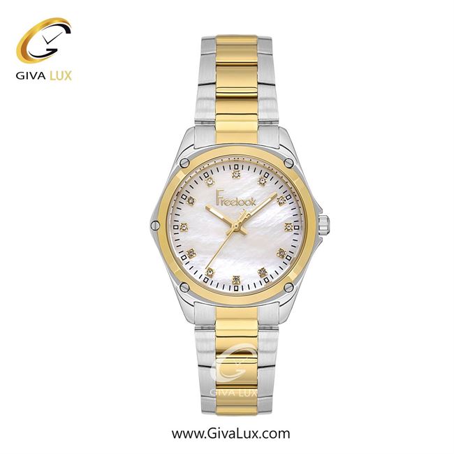 ساعت مچی اورجینال زنانه فریلوک Freelook طلایی | طلایی-نقره ای| سفید صدفی| کد رفرنس FL.1.10437-3