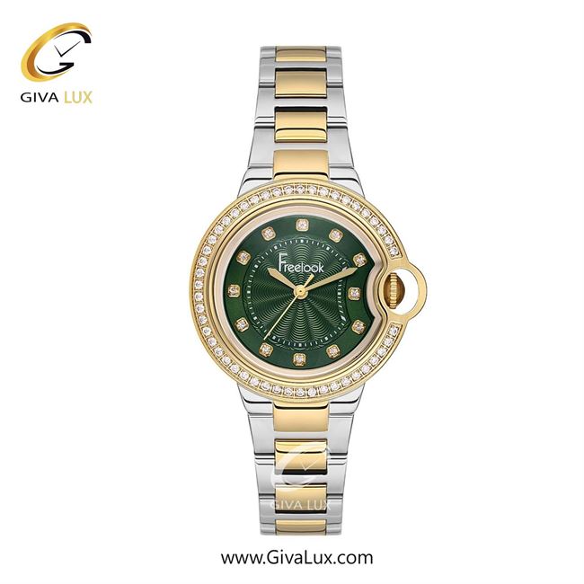 ساعت مچی اورجینال زنانه فریلوک Freelook طلایی | نقره ای-طلایی| سبز یشمی تیره| کد رفرنس FL.1.10449-4