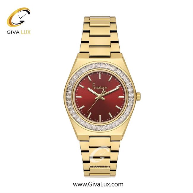 ساعت مچی اورجینال زنانه فریلوک Freelook طلایی | طلایی| زرشکی| کد رفرنس FL.1.10502-6