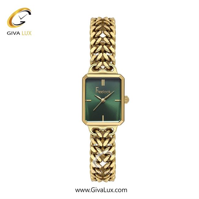 ساعت مچی اورجینال زنانه فریلوک Freelook طلایی | طلایی| سبز یشمی تیره| کد رفرنس FL.1.10503-4
