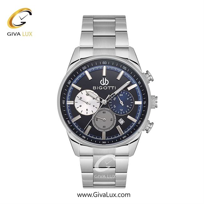 ساعت مچی اورجینال مردانه بیگوتی BIGOTTI سه موتوره کرنوگراف نقره ای | نقره ای| دودی|تیتانیوم| کد رفرنس BG.1.10542-2