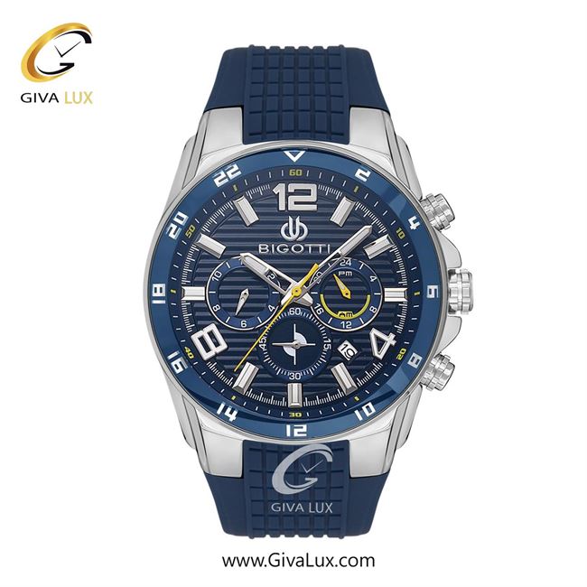 ساعت مچی اورجینال مردانه بیگوتی BIGOTTI سه موتوره کرنوگراف نقره ای | سرمه ای| سرمه ای| کد رفرنس BG.1.10552-2