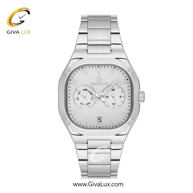 ساعت مچی اورجینال مردانه بیگوتی BIGOTTI سه موتوره کرنوگراف نقره ای | نقره ای| نقره ای| کد رفرنس BG.1.10555-1