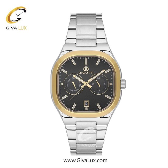 ساعت مچی اورجینال مردانه بیگوتی BIGOTTI سه موتوره کرنوگراف طلایی | نقره ای| دودی|تیتانیوم| کد رفرنس BG.1.10555-3