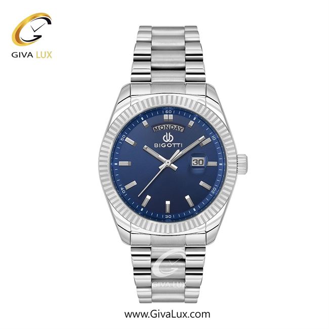 ساعت مچی اورجینال مردانه بیگوتی BIGOTTI نقره ای | نقره ای| سرمه ای| کد رفرنس BG.1.10556-1