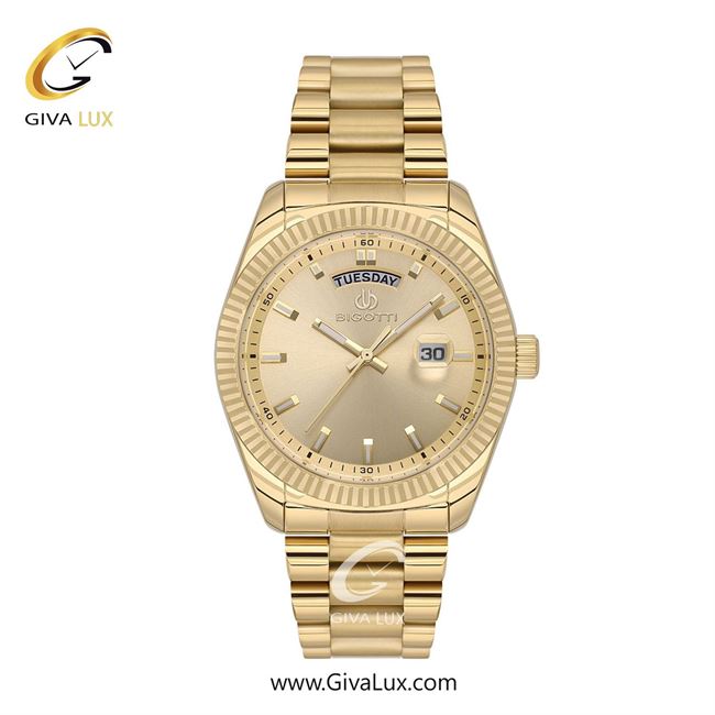 ساعت مچی اورجینال مردانه بیگوتی BIGOTTI طلایی | طلایی| طلایی| کد رفرنس BG.1.10556-4
