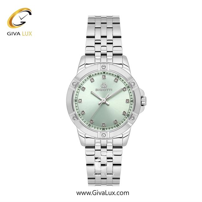 ساعت مچی اورجینال زنانه بیگوتی BIGOTTI نقره ای | نقره ای| سبز خاکستری| کد رفرنس BG.1.10563-1